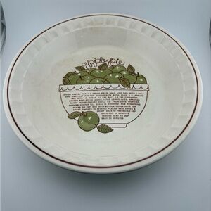Vintage NO Brazil Apple Pie Recipe Plate